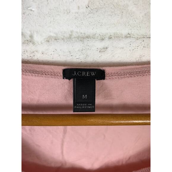 J. Crew Women's Scoop-Neck Pullover Tunic T-Shirt Long Sleeve Pink Size M - Picture 2 of 5